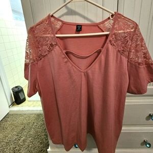 Pink lace shirt